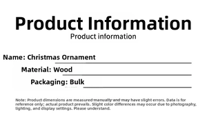 Detailed wood material specifications and size guide for Christmas ornaments