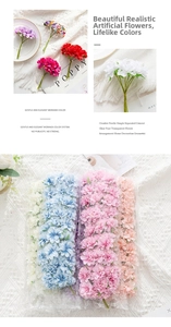 Close-up of assorted Morandi style artificial flower stamens for wedding bouquet decoration