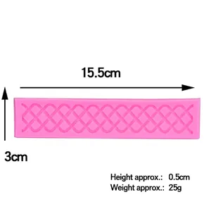 Molde de silicona para patrones trenzados con dimensiones de 15,5cm x 3cm para decorar