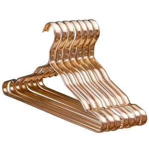 Premium rose gold aluminum alloy hangers with non-slip notches for clothing displays
