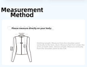Size guide for slimming yoga top showing shoulder, bust, length and sleeve measurement