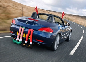 Christmas elf legs car decoration kit with reindeer antlers for festive vehicle decor