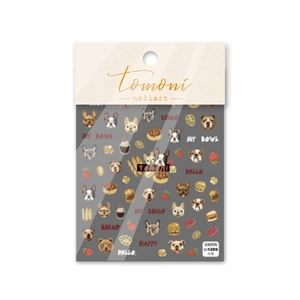 3D embossed nail art stickers featuring French Bulldogs and food illustrations to1289