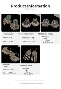 Detailed view of bohemian geometric earrings with rhinestones and pearl accents