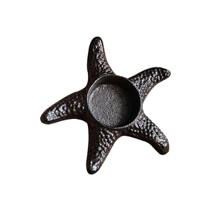 Vintage starfish cast iron candle holder and jewelry tray with textured surface