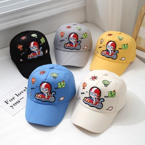 Casquette De Baseball Enfants Coton Mélangé Réglable Protection Solaire Extérieur Dessin Animé Chat De Course Garçons Tout-petits