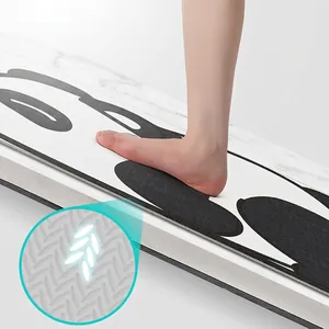 Tapis de bain texture marbre avec surface antidérapante à haute absorption d'eau