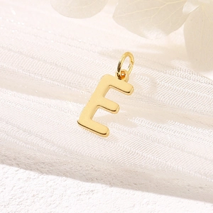 Polished 14K gold-plated letter E pendant for DIY necklace and bracelet jewelry