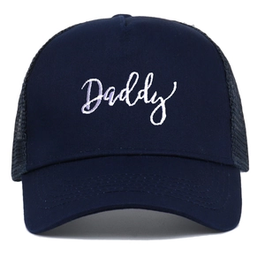 Daddy Embroidery Trucker Hat Breathable Mesh Baseball Cap Cotton Adjustable Snapback Curved Brim Casual Outdoor Sun Hat