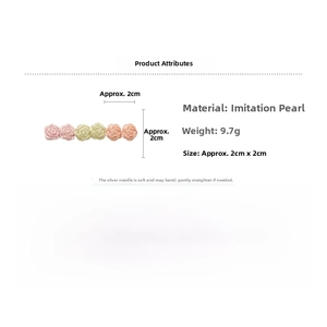 Detail view showing elegant floral pearl earrings set with pink and cream roses
