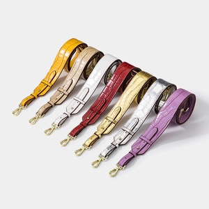 Adjustable Wide Shoulder Bag Strap Crocodile Pattern Split Cowhide Leather Replacement Crossbody Belt For Women Handbags