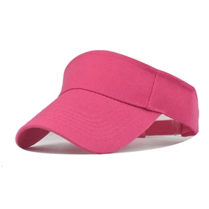 Seitenansicht-Detail eines pinkfarbenen Polyester-Sonnenschutz-Visors für Damen