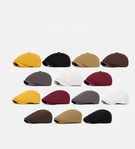 British retro newsboy caps in various colors including khaki and grey for men and women