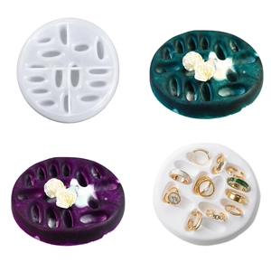 Round silicone mold for multi-slot ring display stands and jewelry storage trays
