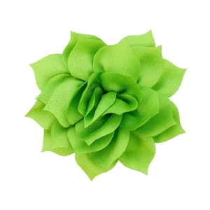Detailed view of layered 8cm green fabric lotus flower for DIY hair accessories