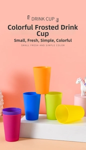 Macro detail of stacking cups with colorful matte non-slip texture and vibrant colors