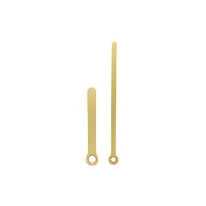 Golden brushed copper watch hands set with hour and minute needles for quartz clock repair