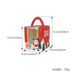 Scatola regalo di Natale con finestra in PVC e motivi festivi con dimensioni