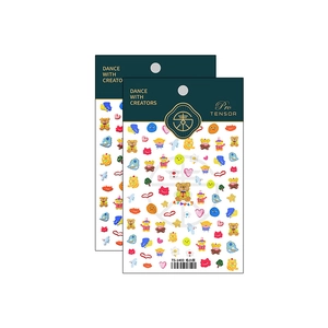 Adesivi per nail art con animali cartoni animati e cuori per manicure fai-da-te