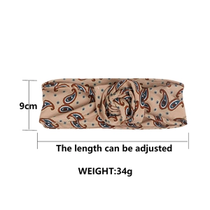 Florales Paisley Samt-Stirnband mit Draht für Dutt-Frisuren, 9cm breit, verstellbar