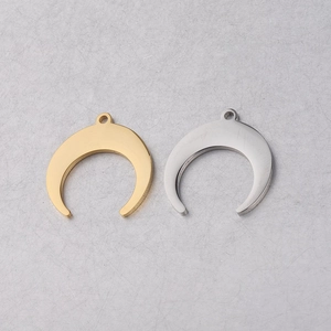 Crescent Moon Horn Pendants 304 Stainless Steel Mirror Polished DIY Jewelry Making Finding Accessories