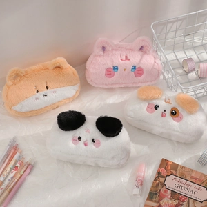 Trousses en peluche animaux dessin animé chat ours panda chien pour fournitures