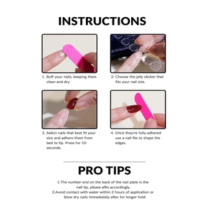 Detailed instructions and pro tips for applying long gradient press-on nails professionally