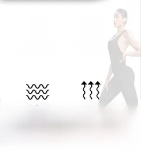 Detailansicht des schwarzen nahtlosen Yoga-Bodysuits mit Push-up-Effekt und Formgebung