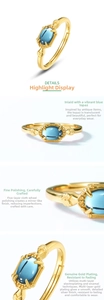 Detailed close-up of S925 silver ring featuring London Blue Topaz with leaf textures