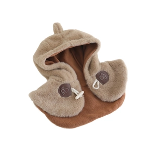 Mantella con cappuccio in peluche per bambini stile dinosauro con paraorecchie e fodera calda