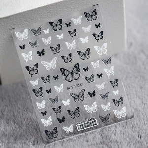 Butterfly Nail Art Stickers Embossed Relief Self Adhesive Ultra Thin Manicure Decoration DIY Decals For Women