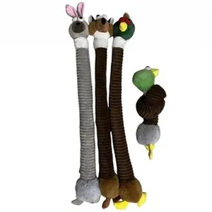 Plush pet squeaky toys for interactive tug-of-war, featuring rabbit and duck designs