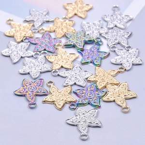 Seestern-Anhänger aus Edelstahl in Gold, Silber und Regenbogenfarben für DIY-Schmuck