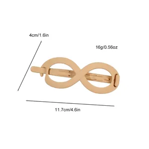 Matte beige large infinity hair claw clip size guide 11.7cm for thick hair