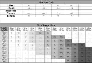 Detailed size guide table for men solid knit sweater showing height and weight measurements