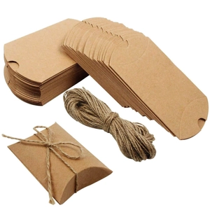 DIY Kraftpapier Kissenboxen Set mit Juteschnur für Hochzeitsgeschenke und Verpackungen