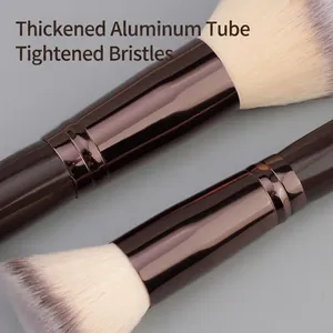 10-piece professional makeup brush set with thickened aluminum tubes and soft fibers