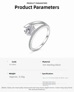 Detailed view of S925 sterling silver ring featuring an oval ice-cut cubic zirconia stone