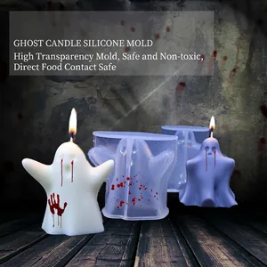 Halloween Καλούπι Σιλικόνης Φάντασμα 3D Τρόμου Σχήμα Πνεύματος Υλικό Κατάλληλο Για Τρόφιμα Για Χειροποίητα Κεριά Σαπούνι Διακόσμηση