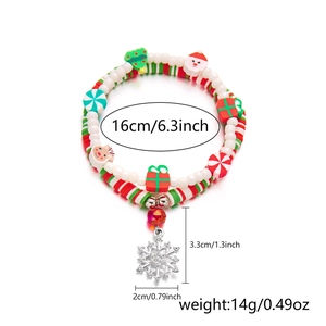 Detailed size and weight specs for Christmas beaded bracelet with festive charms