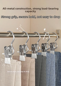 Detail of stainless steel clothes peg with white non-slip tip for pants and socks