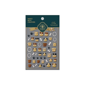 Autocollants nail art 5D motif chien et chat mignons avec motifs de chiots gaufrés