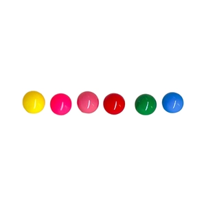 6-piece set of colorful round bead stud earrings in yellow pink red green and blue