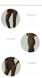 Détail macro du tissu côtelé sans couture avec taille haute et entrejambe renforcé