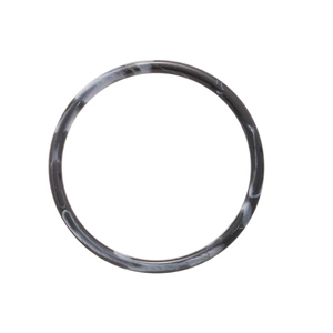 Minimalist black and white marble acrylic round bangle bracelet with ink texture finish