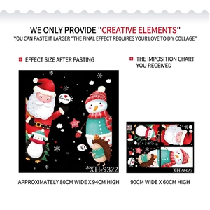 Christmas Santa Claus and snowman self-adhesive wall stickers for holiday window decoration