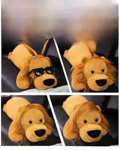 Detailed view of the lion plush toy with customizable long hair for various hairstyles