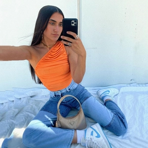 Women One Shoulder Ruched Crop Top Sexy Slim Fit Sleeveless Slanting Neck Satin Solid Color Streetwear Summer Vest