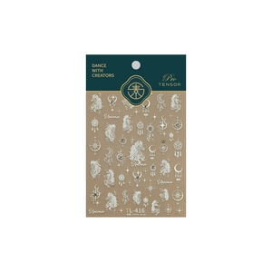 Dreamy unicorn nail art stickers with stars and moon patterns, model TL416