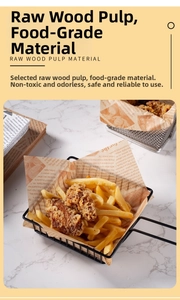 Food-grade greaseproof paper with retro newspaper print for fried chicken and burger baskets